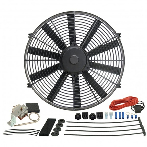 [16316] Derale 16" Straight Blade Reversible 1680Cfm Electric Fan with Thermostat