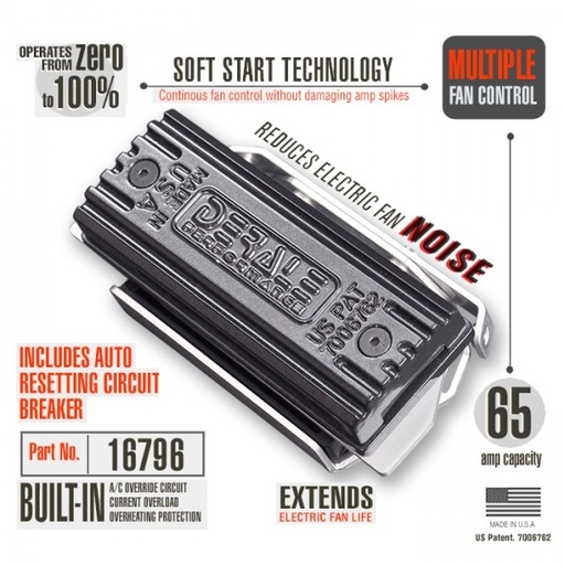 [16796] Derale Pulse Width Modulation 65Amp Adjustable Multiple Fan Controller