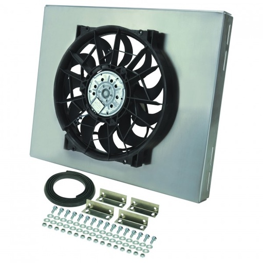 [16820] High Output Single 14" Electric Radiator Fan Alum Shroud 20"Wx16-3/8"Hx2-3/4"D