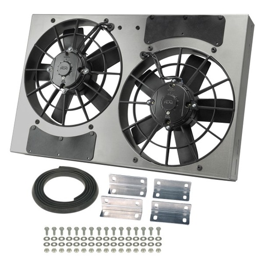 [16831] High Output Dual 11" Electric Radiator Fan Alum Shroud Kit-24"W x 15.5"H x 4.5"D