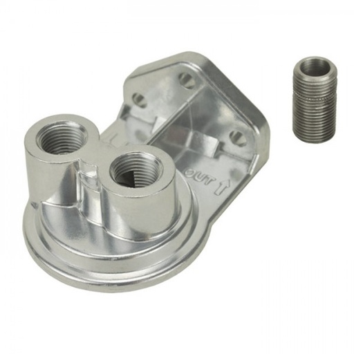 [25005] Single Ports Up Remote Filter Mount 3/8"Npt Ports, 3/4"-16 Thread Derale