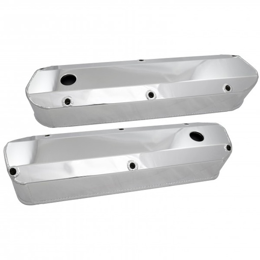 [40233] Valve Covers Fabricated Ford Windsor V8 260-289-302-351 Tall Aluminium Chrome-pr