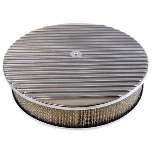 [40822] Full Finned Aluminium Air Cleaner 14" x 3" Holley Edelbrock Paper Filter