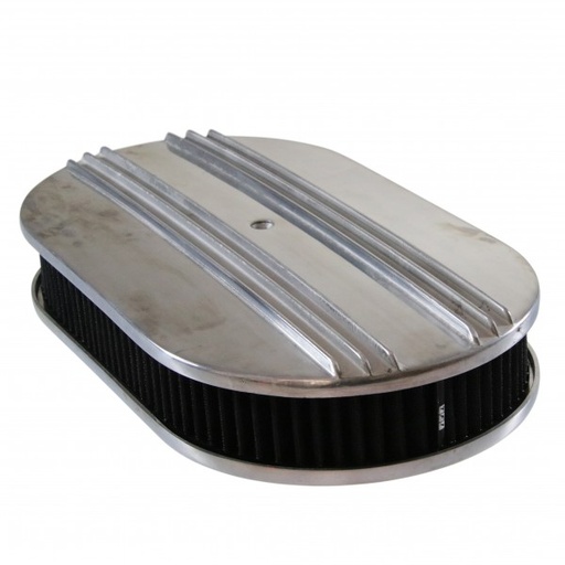 [40883] Oval Dual Centre Finned Air Cleaner 15" x 2" Holley Edelbrock Quadrajet Carter