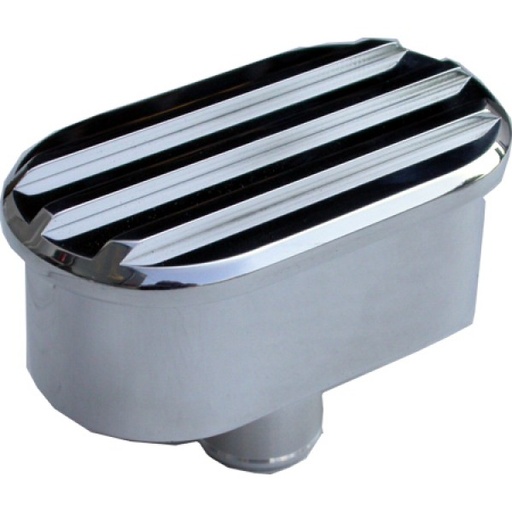 [40902] Breather Cap Nostalgic Oval Alloy Polished Finned with 1"(25mm Neck)