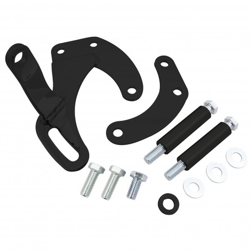 [41320] Power Steering Pump Black Steel Bracket Kit Chevrolet Sm Block Swp
