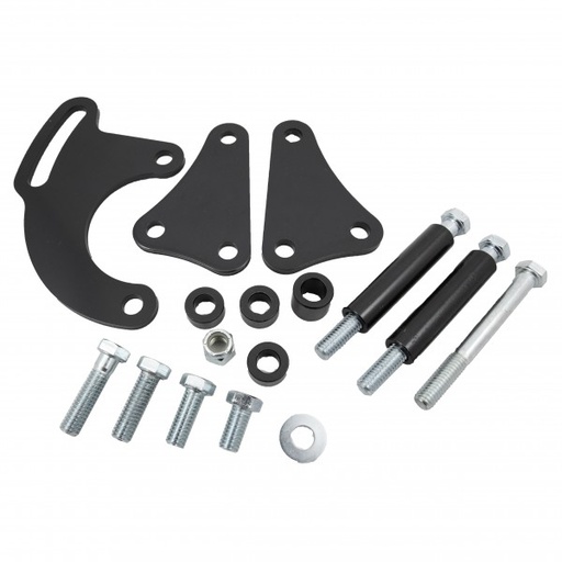 [41322] Power Steering Pump Black Steel Bracket Kit Chevrolet Sm Block Lwp