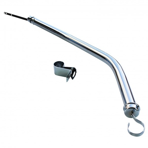 [43601] Transmission Dipstick Tube Ford C6 Dipstick + Tube Chrome Finish Push In