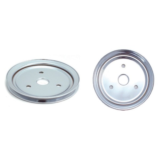 [4388] Pulley Crankshaft Single Groove Swp Chromed Steel Small Block Chevrolet 265-400