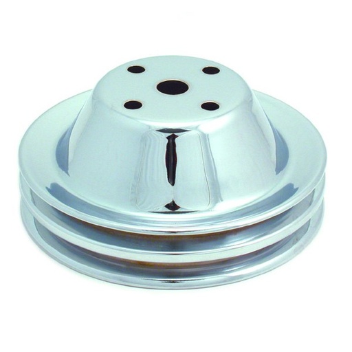 [4418] Pulley Water Pump Double Groove Lwp Chrome Steel Small Block Chevrolet 265-400