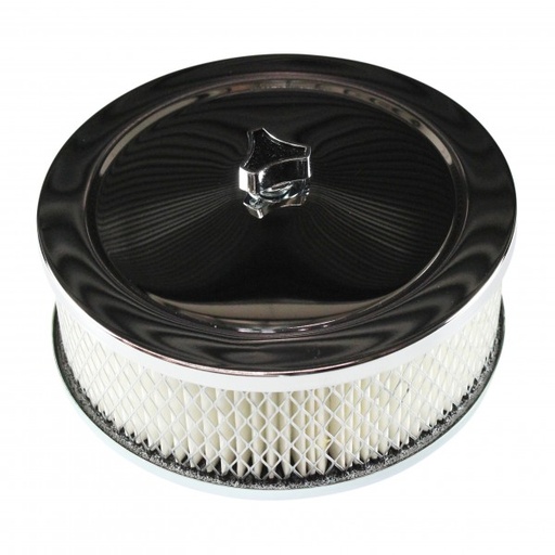 [447-101] Chrome Air Cleaner 6-3/8"Wide x 3"Tall Suit 2-5/16" Single Barrel Stromberg Carb