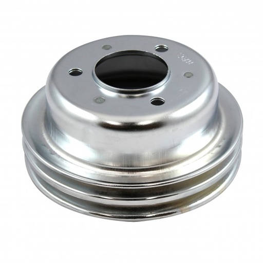 [4493] Pulley Crankshaft Double Groove Chromed Steel Ford Windsor 289 1964-67