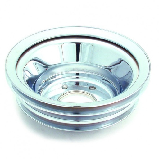 [4508] Pulley Crankshaft Triple Groove Lwp Chrome Steel Big Block Chevrolet 396-454