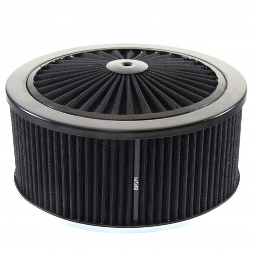 [45929] Extraflow All Black Air Cleaner Filter 9"x 4" Assy fit Holley 5-1/8" Base