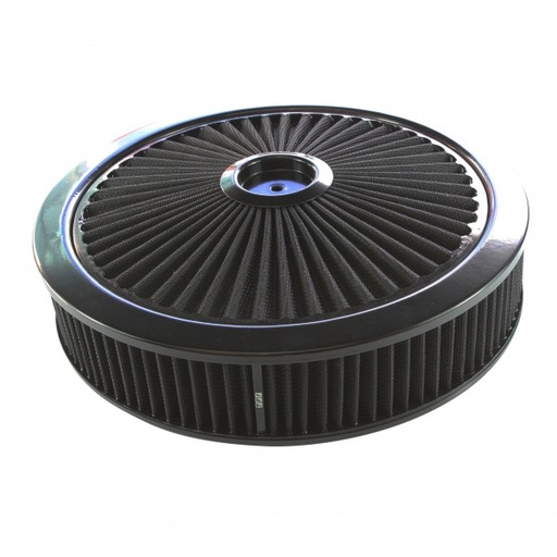 [47659] Extraflow All Black Air Filter Cleaner 14" x 3" Holley or Holden Quadrajet Base