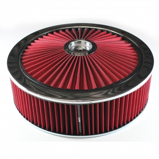 [47662] Extraflow Red Chrome Air Filter Cleaner 14" x 4" Holley or Holden Quadrajet Base