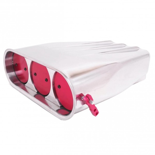 [5238] Finned Street (Mr Gasket Style) Air Scoop Aluminum Single Carburetor 4BBL