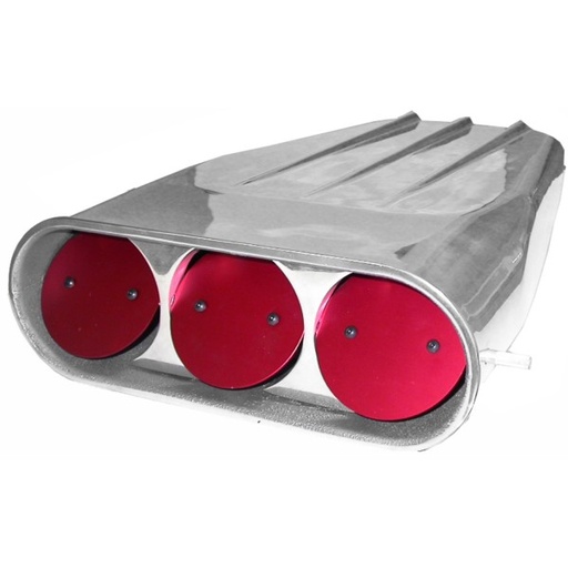 [5239] Street Scoop Finned (Mr Gasket Style) Bug Catcher Single/Dual Carb Alloy 20-1/2"