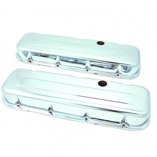 [5240] Valve Covers Chrome Chevrolet BB 396-502 Low Baffled-pr