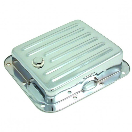 [5455S] Transmission Pan Ford C4 OEM Depth Chrome Steel Finned Case Fill