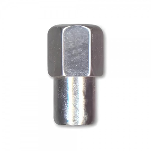 [57-402] Single Chrome Flat Standard Mag Nut (Open Ended) - 12mm x 1.25 Thread, 21mm Hex