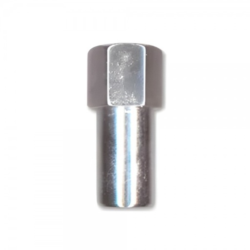 [57-801] Single Chrome Flat Extra Long Mag Nut (Open Ended) - 1/2" UNF Thread, 21mm Hex
