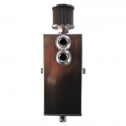 [6580] Catch Can Polished Alloy with Breather (3 Litre)-1/2 Npt Female Fittings