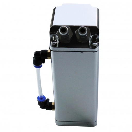 [6583] Catch Can Silver Square Alloy with Hose Fittings (600ml) 4WD 175x80x65mm