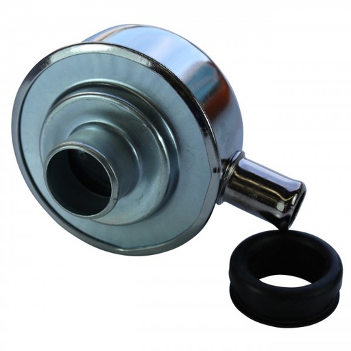 [66-037] Valve Cover Breather Cap Push In 1"(25mm) Neck with Tube Chromed Steel + Grommet