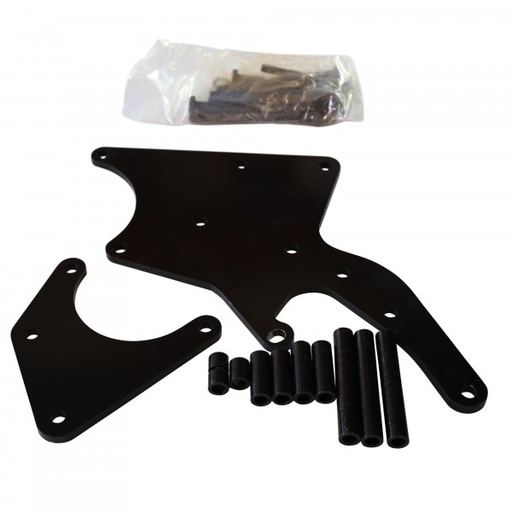[66-151] LS Chevrolet Alternator+A-Can Style Power Steering Relocation Bracket Kit Black