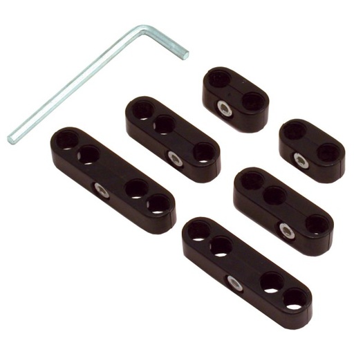 [66-193] Spark Plug Ignition Lead Wire Separators Pro Style V8 Black set 7+8mm leads