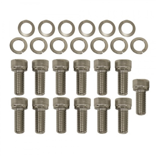 [66-353] Chevrolet GM TH 350/400 Transmission Pan Bolt Kit Chrome Socket Head 13pce