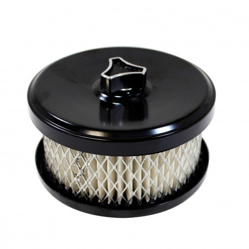 [66-373] Black Plain Dish Style Air Cleaner 4" Wide x 2" Tall  -2 5/8" & 2-5/16" neck