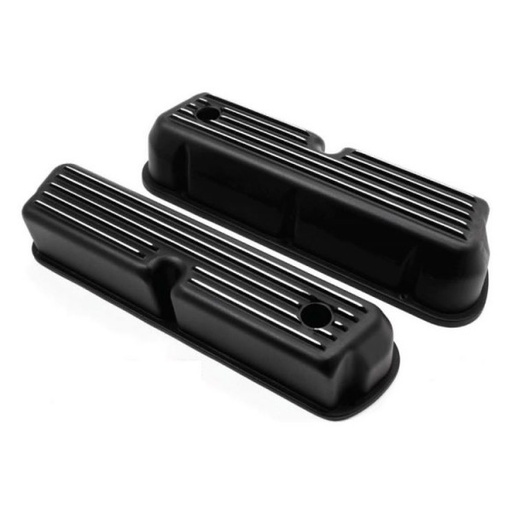 [66-483] Valve Covers Ford Windsor V8 260-289-302-351 Tall Aluminium Black Finned