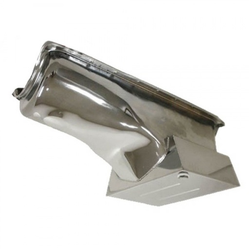 [66-686] Oil Pan Ford Cleveland 302-351 1970-82 Extra Capacity Front Sump Chrome