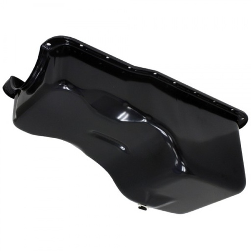 [66-690] Oil Pan Ford Windsor 221-260-289-302 1963-96 Front Sump Stock Capacity Black