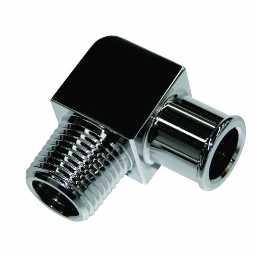[66-701] Chrome Aluminium Fitting 90 Degree 3/4" Barb Male x 1/2" Npt Thread