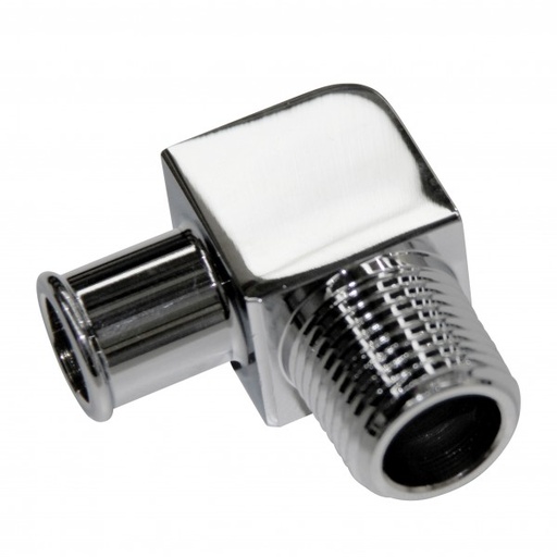 [66-702] Chrome Aluminium Fitting 90 Degree 5/8" Barb Male x 1/2" Npt Thread