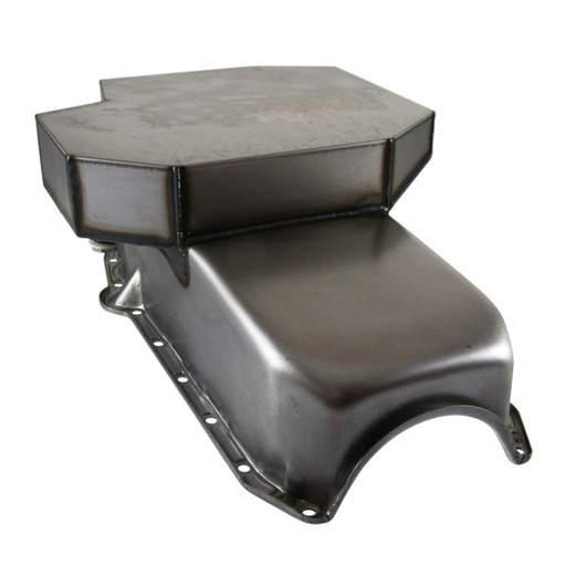 [66-800] Oil Pan Sump Chevrolet Small Block 283-350-400 Champ Racing Style Raw