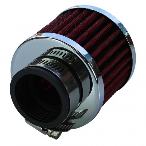 [68-063] Valve Cover Breather Clamp On 1-1/2"(38mm) Id Chrome Top Red Element