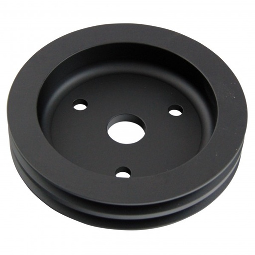 [69-241] Pulley Crankshaft Double Groove Swp Black Alloy Small Block Chevrolet 265-400