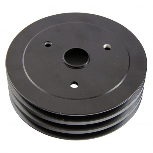 [69-242] Pulley Crankshaft Triple Groove Swp Black Alloy Small Block Chevrolet 265-400