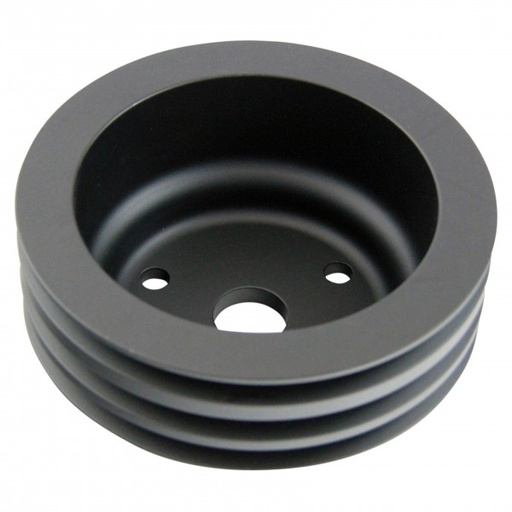 [69-245] Pulley Crankshaft Triple Groove Lwp Black Alloy Small Block Chevrolet 265-400