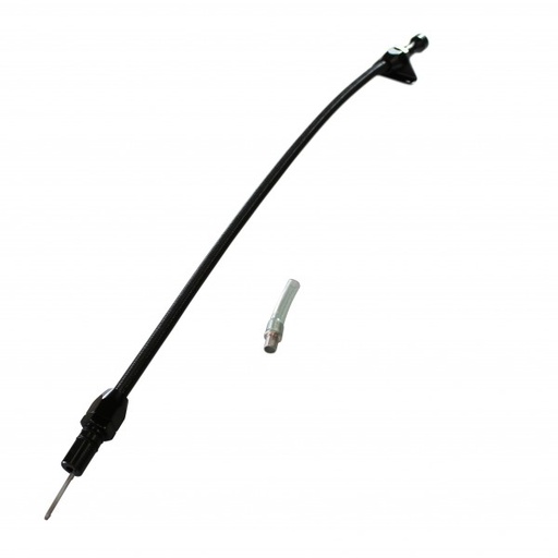 [69-346] Transmission Dipstick Tube GM Powerglide Firewall Mount Flexible Black Braided