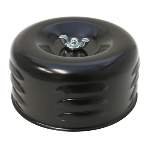 [69-373] Black Louvered Style Air Cleaner 4" Wide x 2" Tall  -2 5/8" & 2-5/16" neck