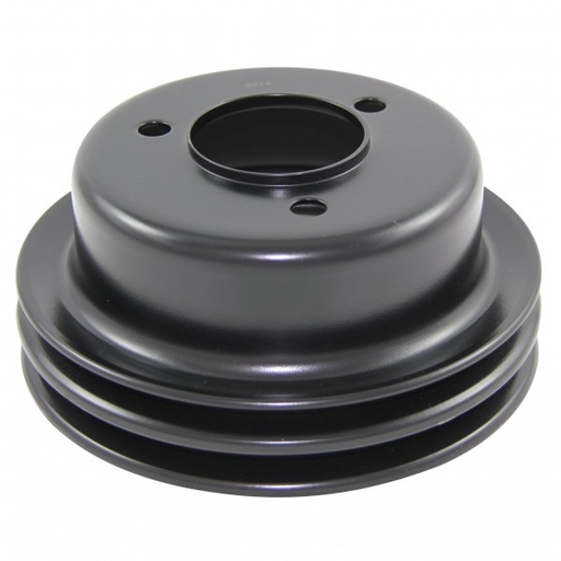 [69-464] Pulley Crankshaft Dual Groove Black Steel Ford Windsor 289 1964-67