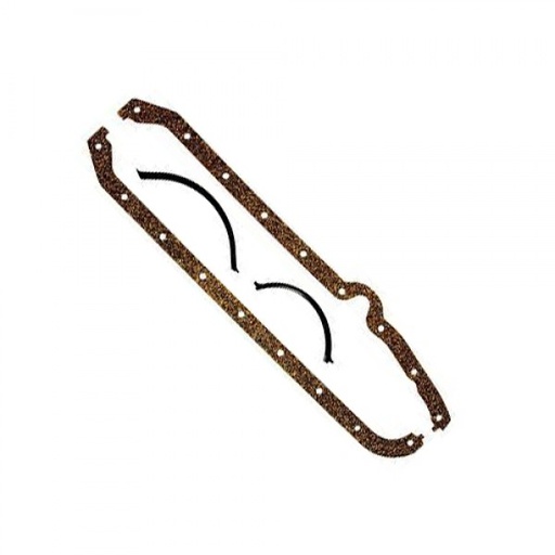 [69-575] Oil Pan Gasket Set Chevrolet Sm Block V8 1955-1979 (Fibre & Black Neoprene)