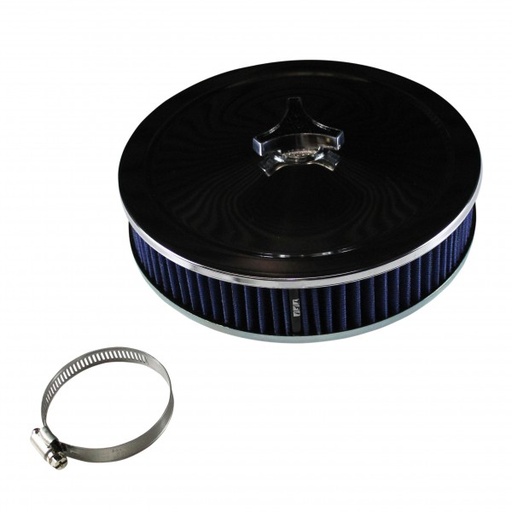 [69-650] Chrome Air Cleaner 9" Wide x 2" Tall Weber 32/36 Dgv Dgav Carb Blue Element