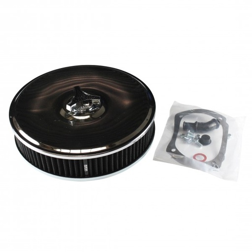 [69-653] Chrome Air Cleaner 9" Wide x 2" Tall Weber Adm Falcon XE/XF Carb Black Element