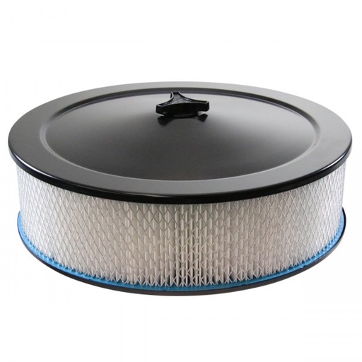 [69-665] Black Air Filter Cleaner 14" x 4" Holley or Holden Quadrajet Base Paper Element